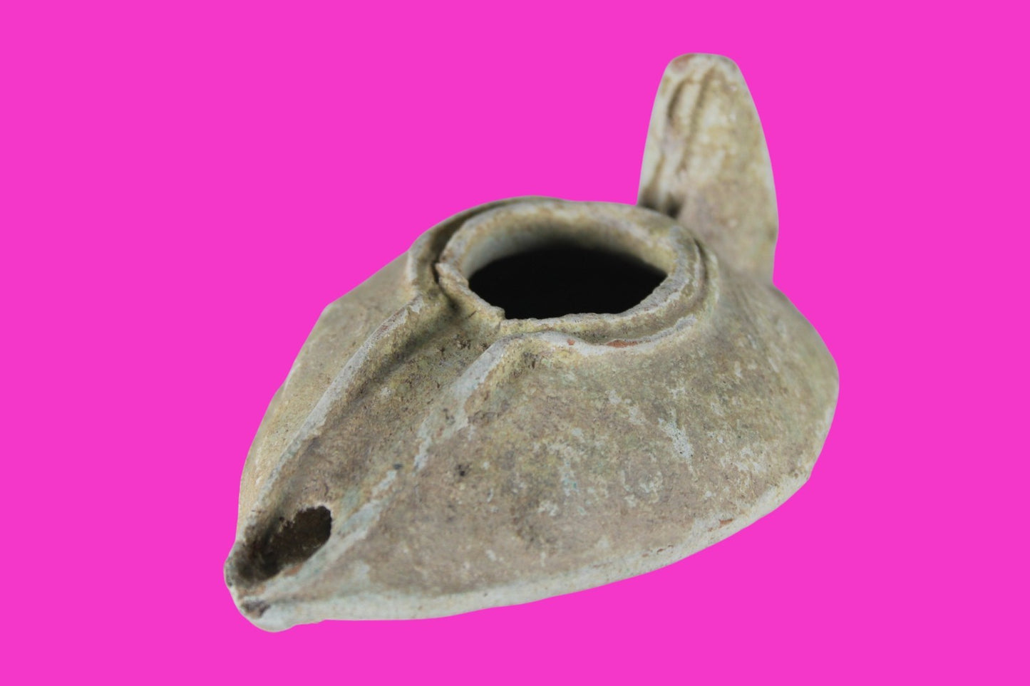 Holy Land Oil Lamp Ancient Artifact Time of the Christians 313-636 AD COA 213