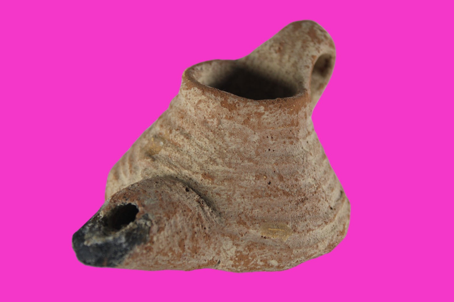 Holy Land Oil Lamp Ancient Artifact Time of the Arab Invasion 660-800 AD COA 238