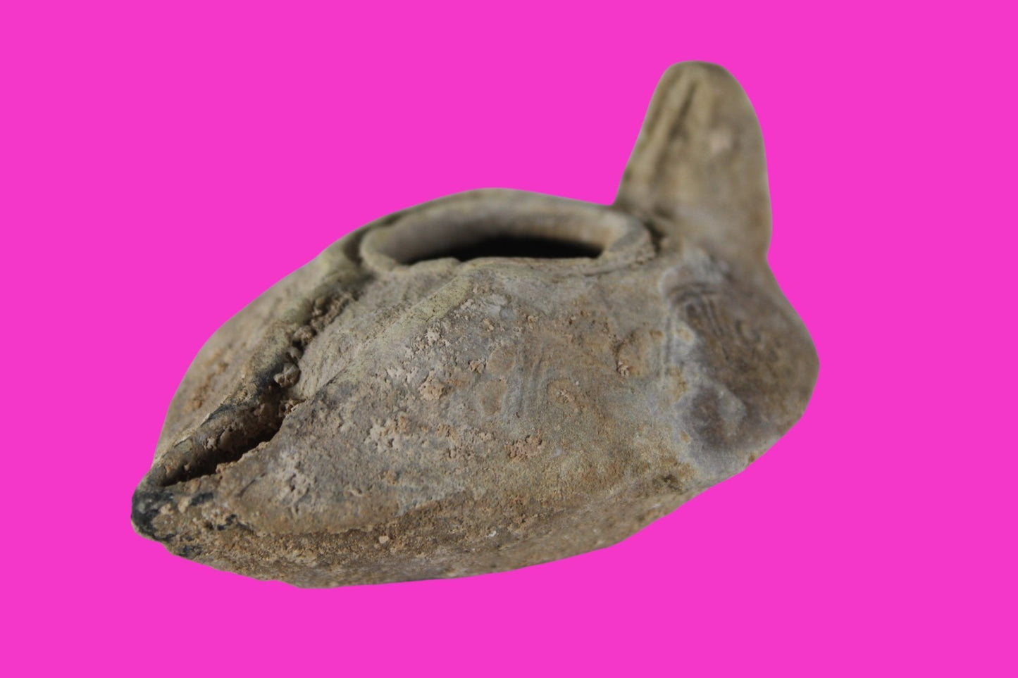 Holy Land Oil Lamp Ancient Artifact Time of the Christians 313-636 AD COA 184