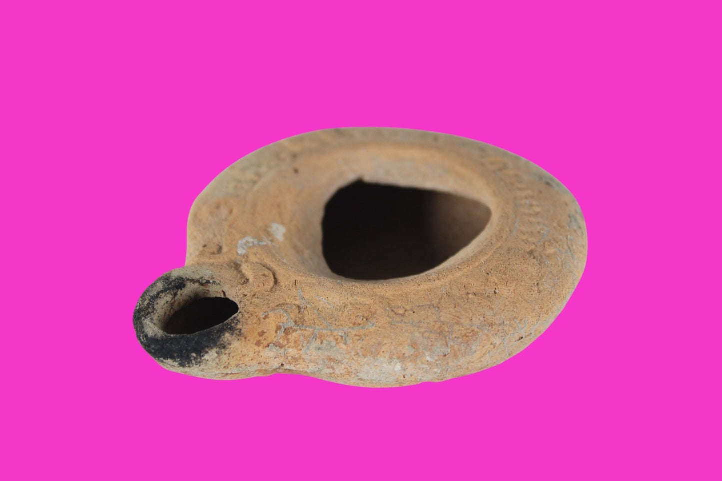 Holy Land Oil Lamp Ancient Artifact Time of Jesus & Apostles 63BC-323AD COA 135