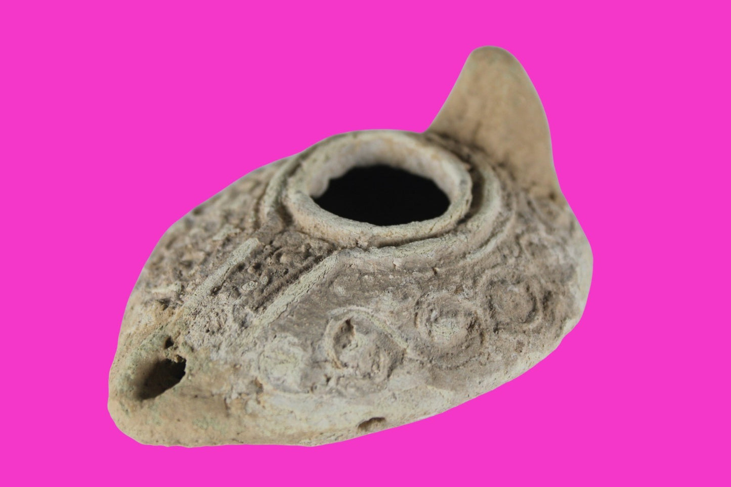Holy Land Oil Lamp Ancient Artifact Time of the Christians 313-636 AD COA 219