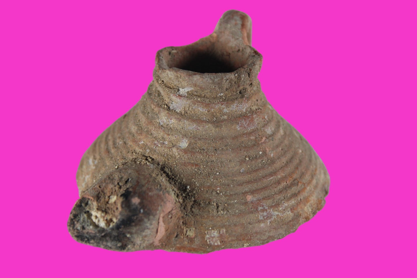 Holy Land Oil Lamp Ancient Artifact Time of the Arab Invasion 660-800 AD COA 239