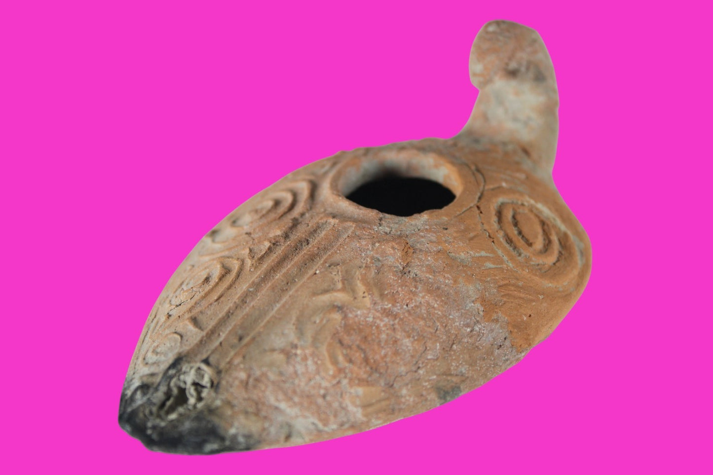 Holy Land Oil Lamp Ancient Artifact Time of the Christians 313-636 AD COA 203