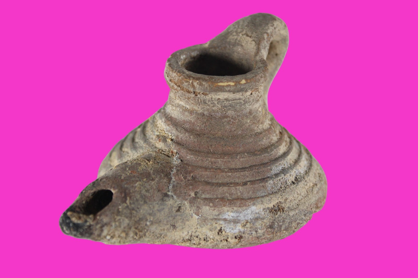 Holy Land Oil Lamp Ancient Artifact Time of the Arab Invasion 660-800 AD COA 240