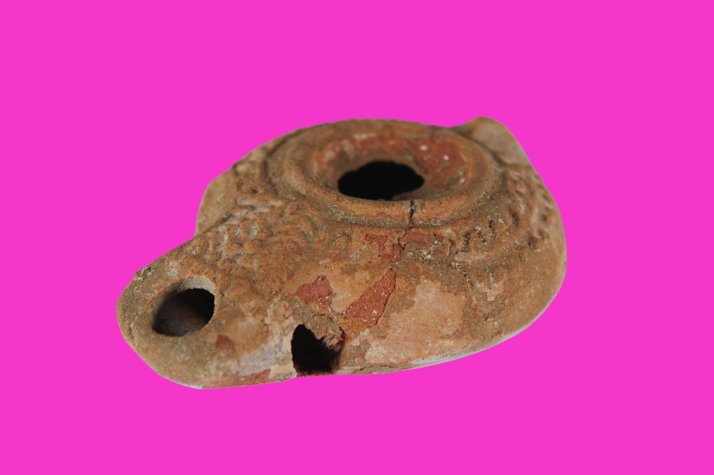 Holy Land Oil Lamp Ancient Artifact Time of Jesus & Apostles 63BC-323AD COA 164