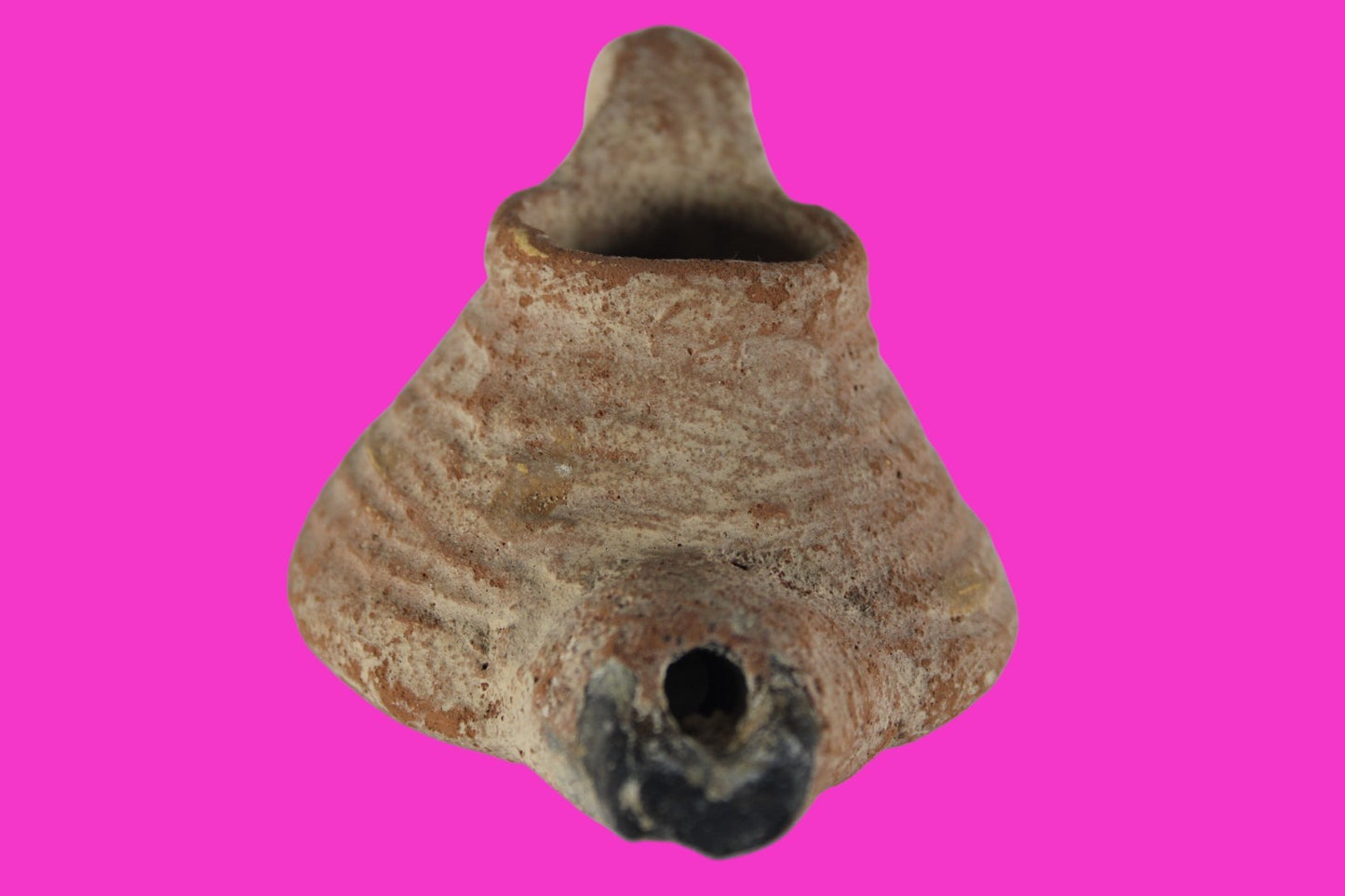 Holy Land Oil Lamp Ancient Artifact Time of the Arab Invasion 660-800 AD COA 238