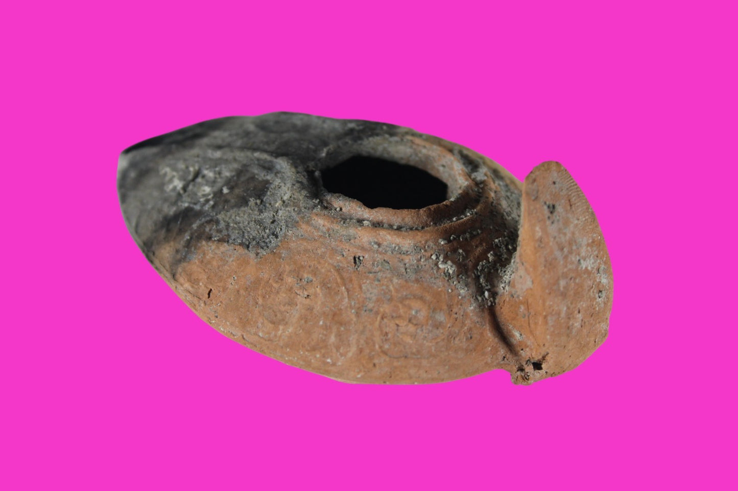 Holy Land Oil Lamp Ancient Artifact Time of the Christians 313-636 AD COA 224