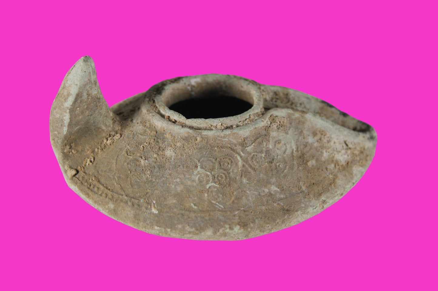 Holy Land Oil Lamp Ancient Artifact Time of the Christians 313-636 AD COA 218
