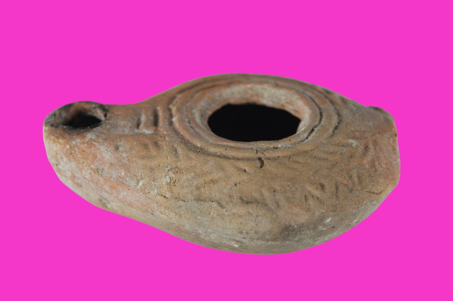 Holy Land Oil Lamp Ancient Artifact Time of the Christians 313-636 AD COA 217