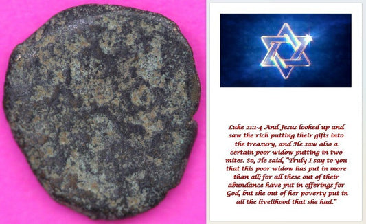 Widows Mite Coin Holy Land Artifact Frameable Display Card Jesus Christ COA C552