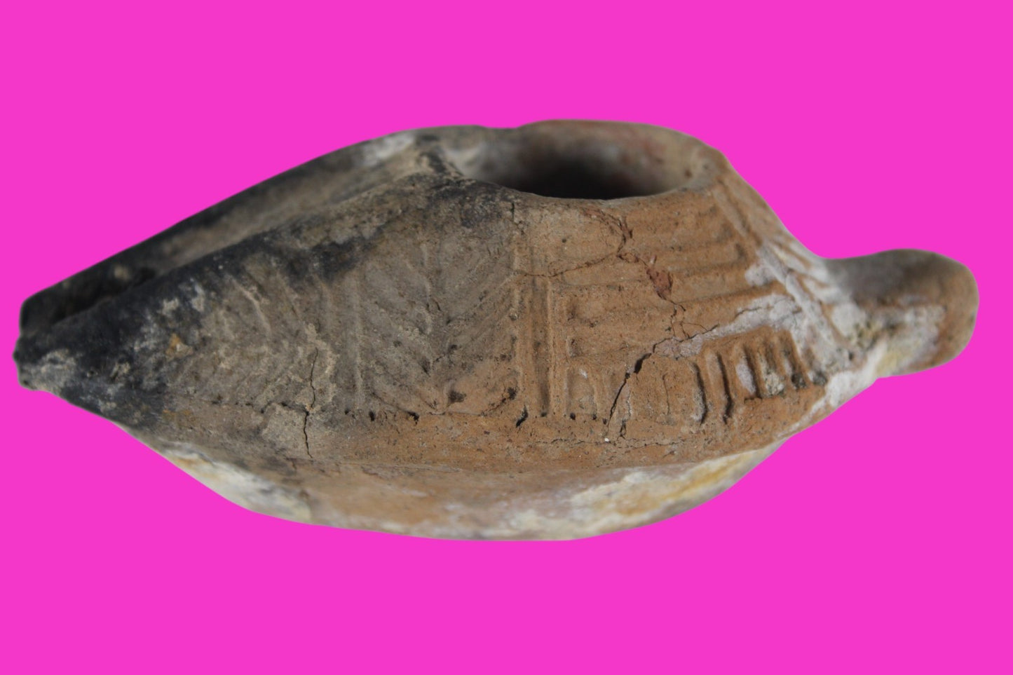 Holy Land Oil Lamp Ancient Artifact Time of the Christians 313-636 AD COA 189