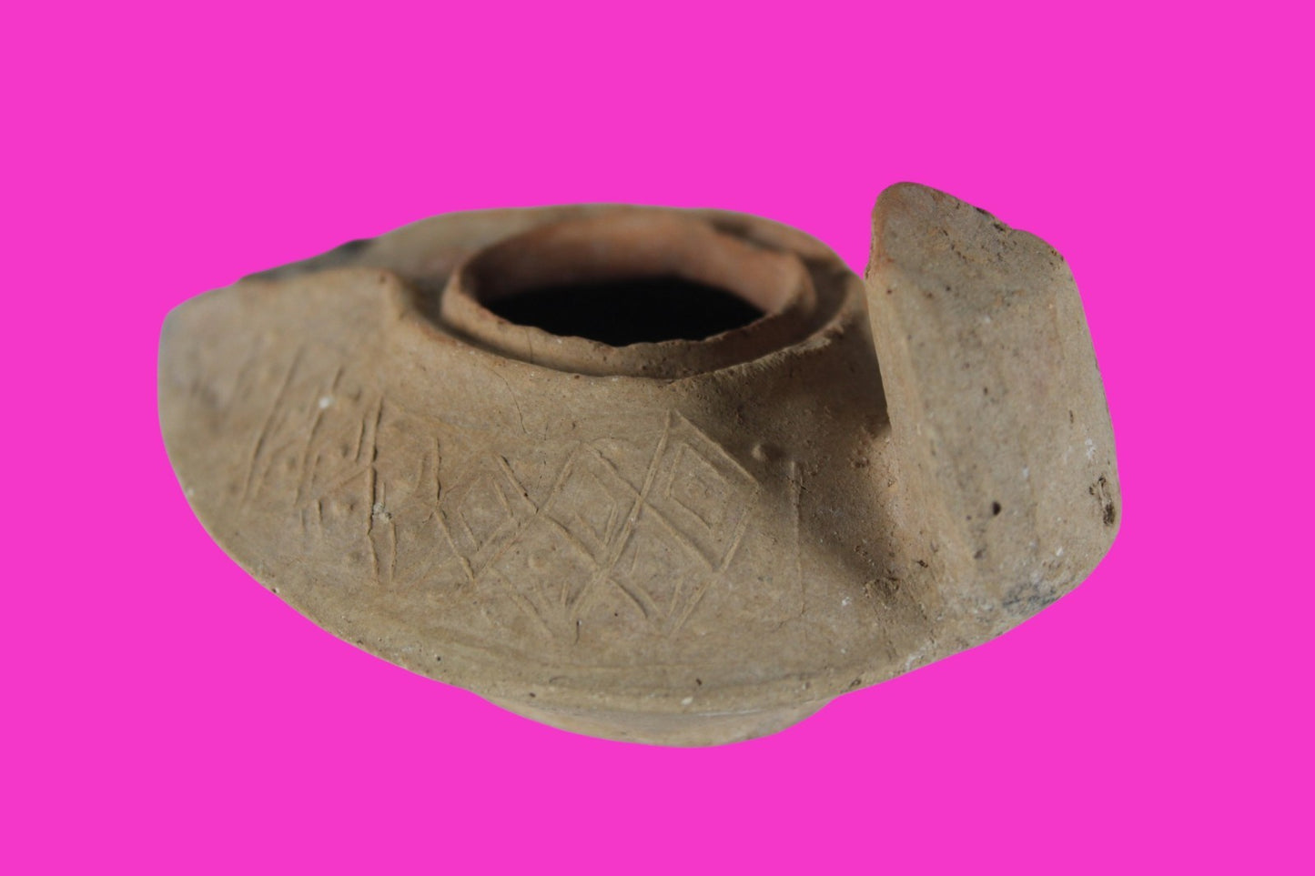 Holy Land Oil Lamp Ancient Artifact Time of the Christians 313-636 AD COA 183