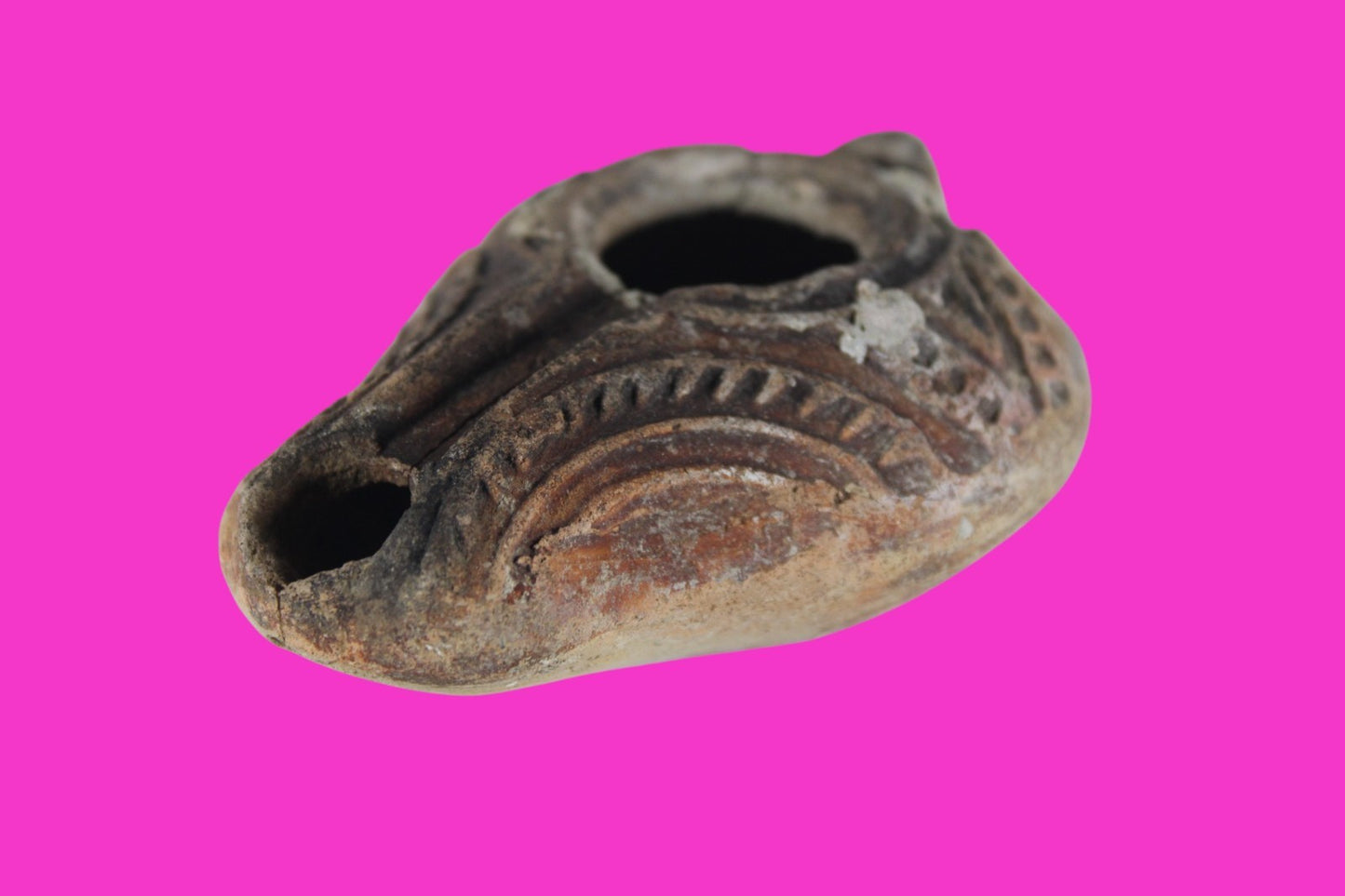 Holy Land Oil Lamp Ancient Artifact Time of the Christians 313-636 AD COA 171