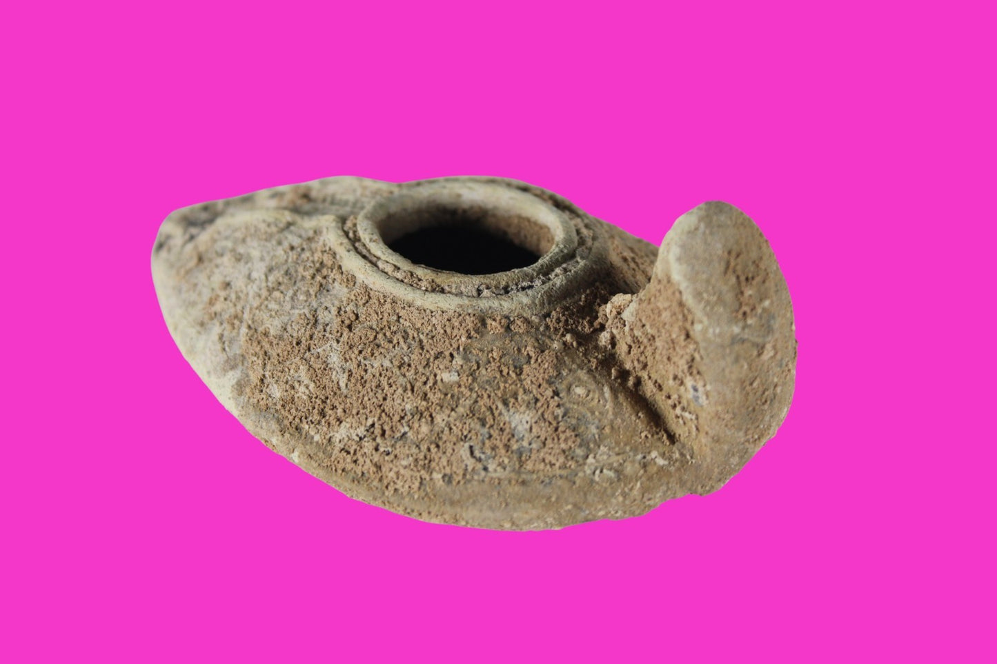 Holy Land Oil Lamp Ancient Artifact Time of the Christians 313-636 AD COA 205