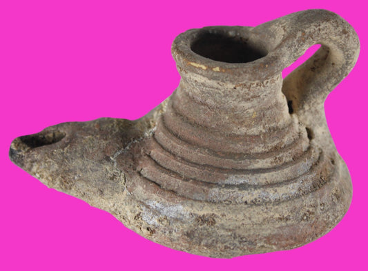Holy Land Oil Lamp Ancient Artifact Time of the Arab Invasion 660-800 AD COA 240