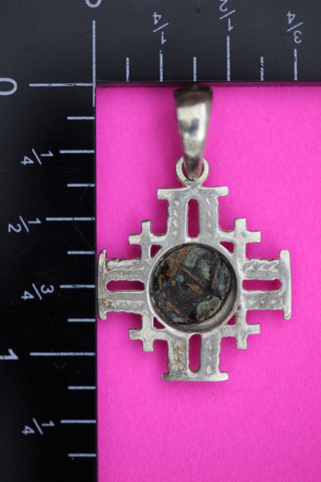 Widows Mite Cross Pendant 925 Silver Holy Land Artifact 2.1 grams No Chain COA20