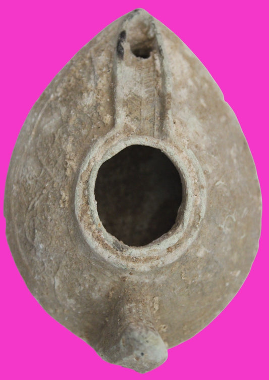 Holy Land Oil Lamp Ancient Artifact Time of the Christians 313-636 AD COA 218