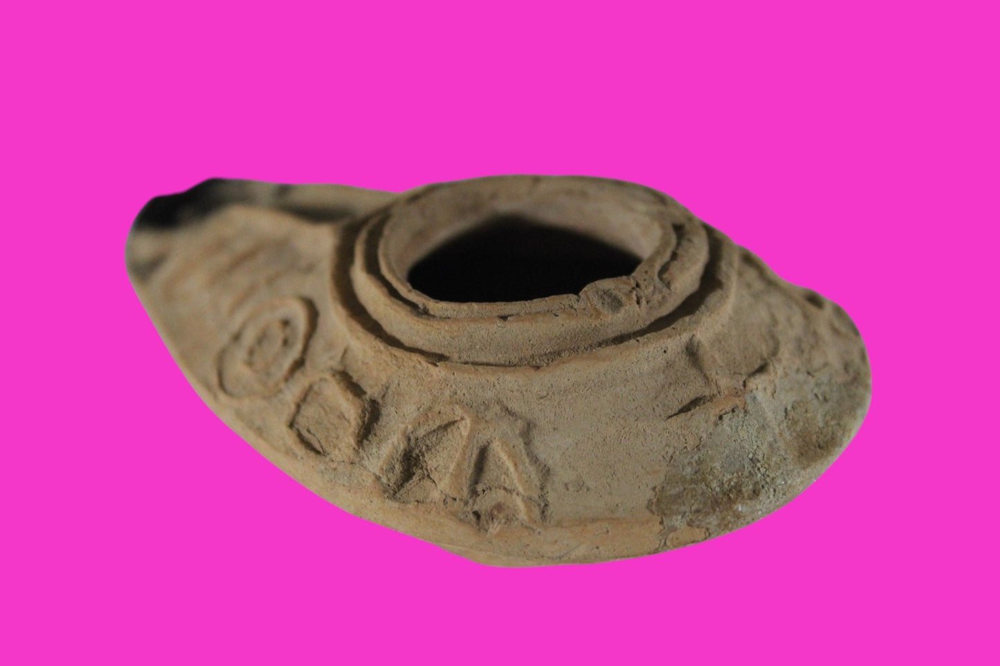 Ancient Holy Land Big Oil Lamp Artifact Home of Jesus Christ 200-500 AD COA J153