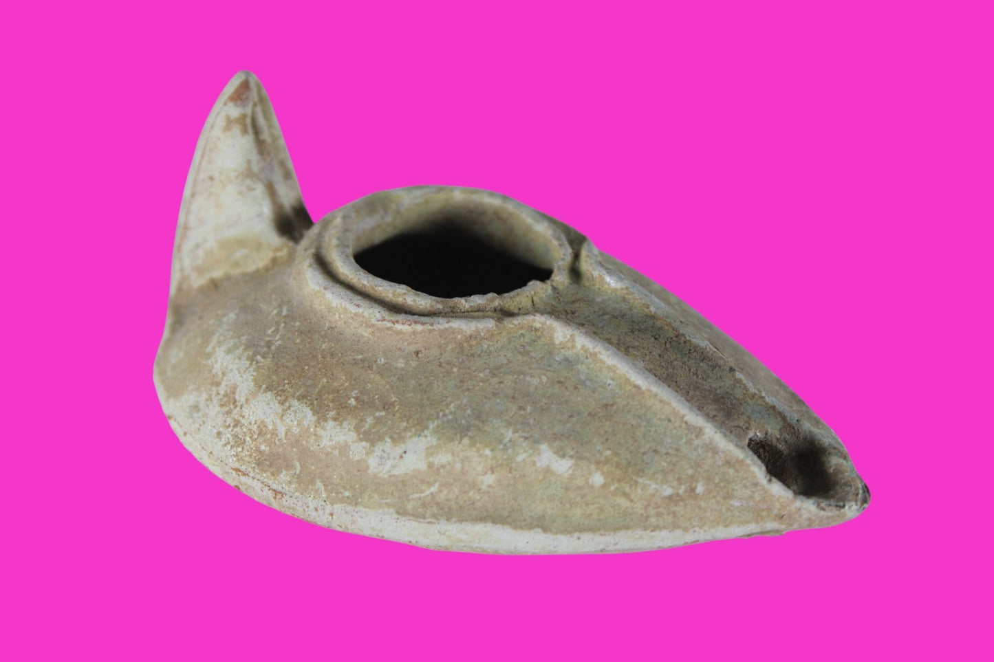 Holy Land Oil Lamp Ancient Artifact Time of the Christians 313-636 AD COA 213