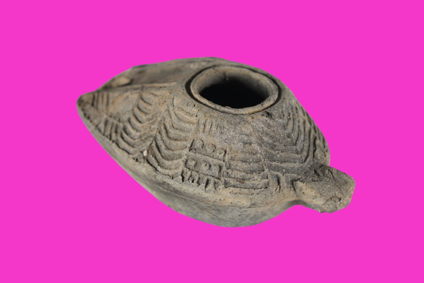 Holy Land Oil Lamp Ancient Artifact Time of the Christians 313-636 AD COA 212
