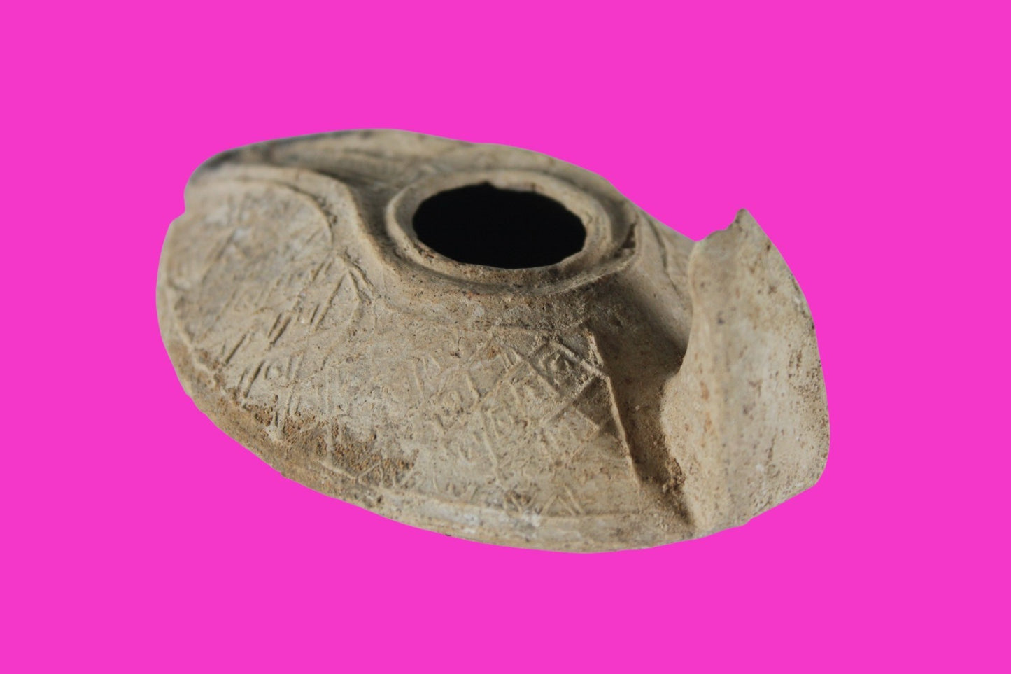Holy Land Oil Lamp Ancient Artifact Time of the Christians 313-636 AD COA 221