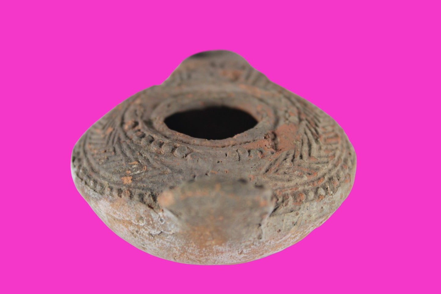 Holy Land Oil Lamp Ancient Artifact Time of the Christians 313-636 AD COA 175