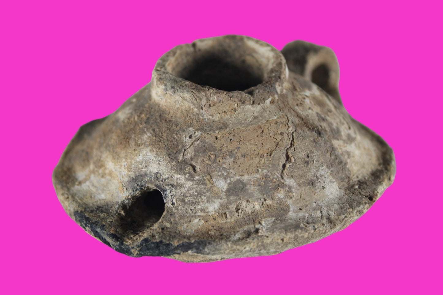 Holy Land Oil Lamp Ancient Artifact Time of the Arab Invasion 660-800 AD COA 244