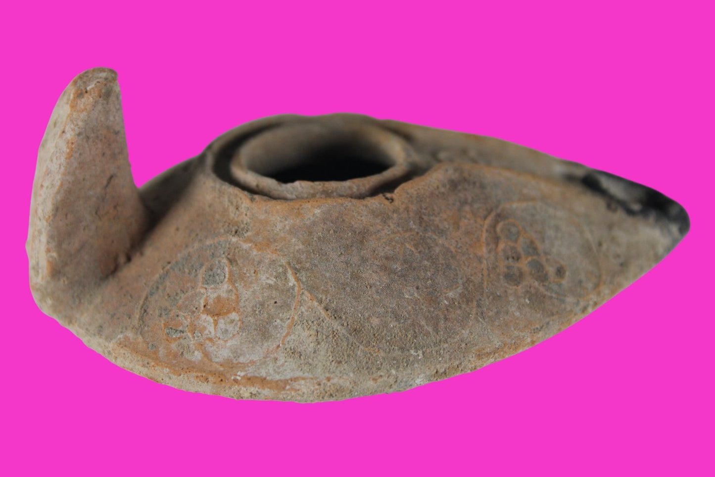 Holy Land Oil Lamp Ancient Artifact Time of the Christians 313-636 AD COA 181