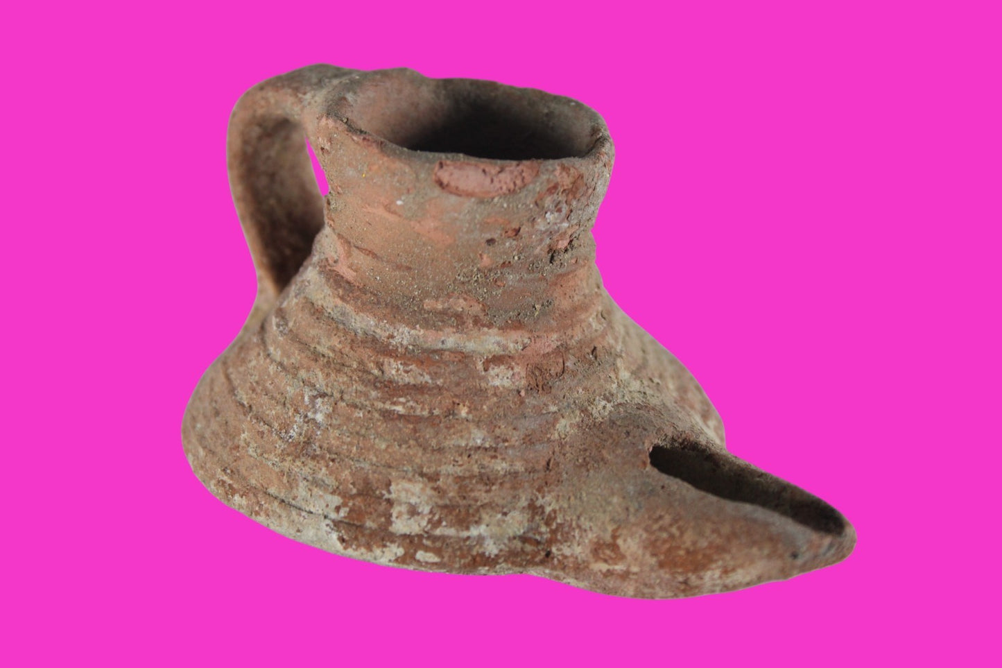 Holy Land Oil Lamp Ancient Artifact Time of the Arab Invasion 660-800 AD COA 237