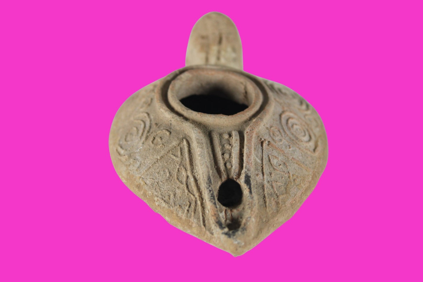 Big High Quality Holy Land Oil Lamp Ancient Artifact Byzantine 313-636 AD COA209