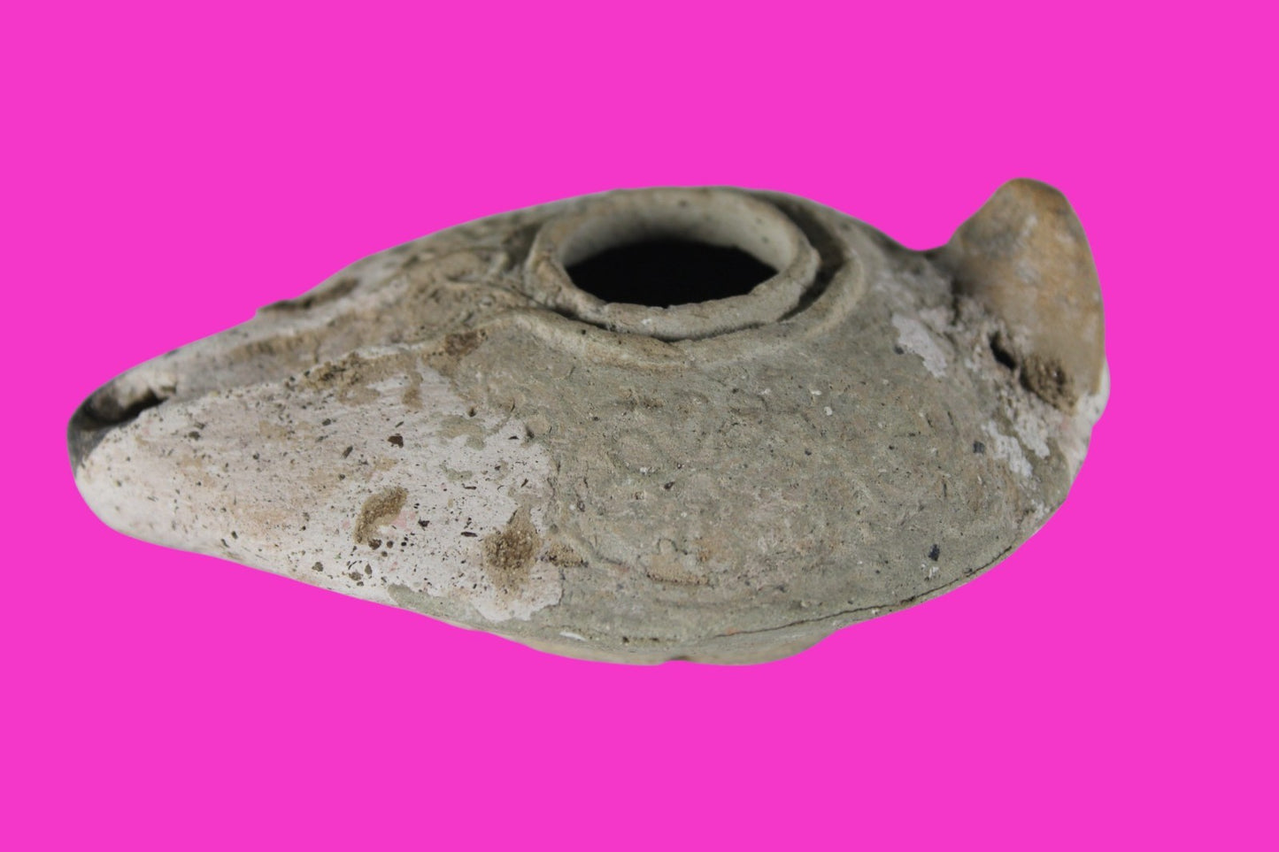 Holy Land Oil Lamp Ancient Artifact Time of the Christians 313-636 AD COA 215