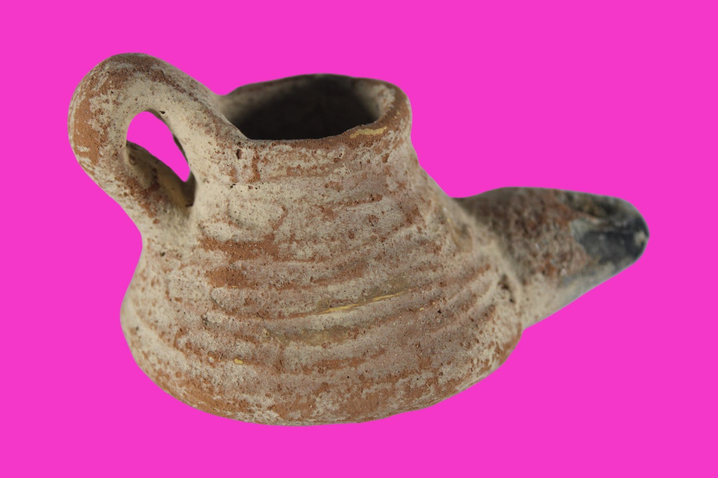Holy Land Oil Lamp Ancient Artifact Time of the Arab Invasion 660-800 AD COA 238
