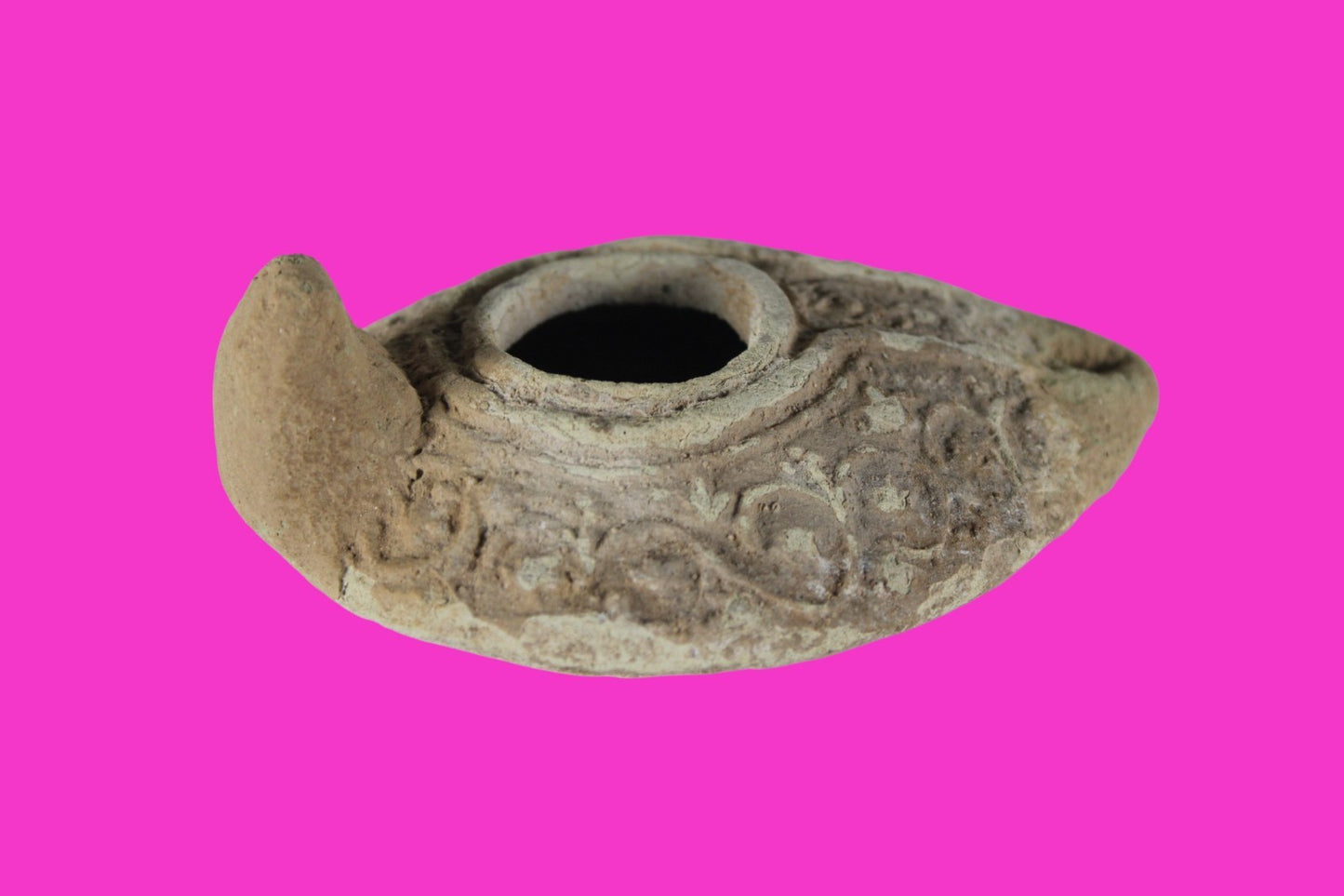 Holy Land Oil Lamp Ancient Artifact Time of the Christians 313-636 AD COA 219