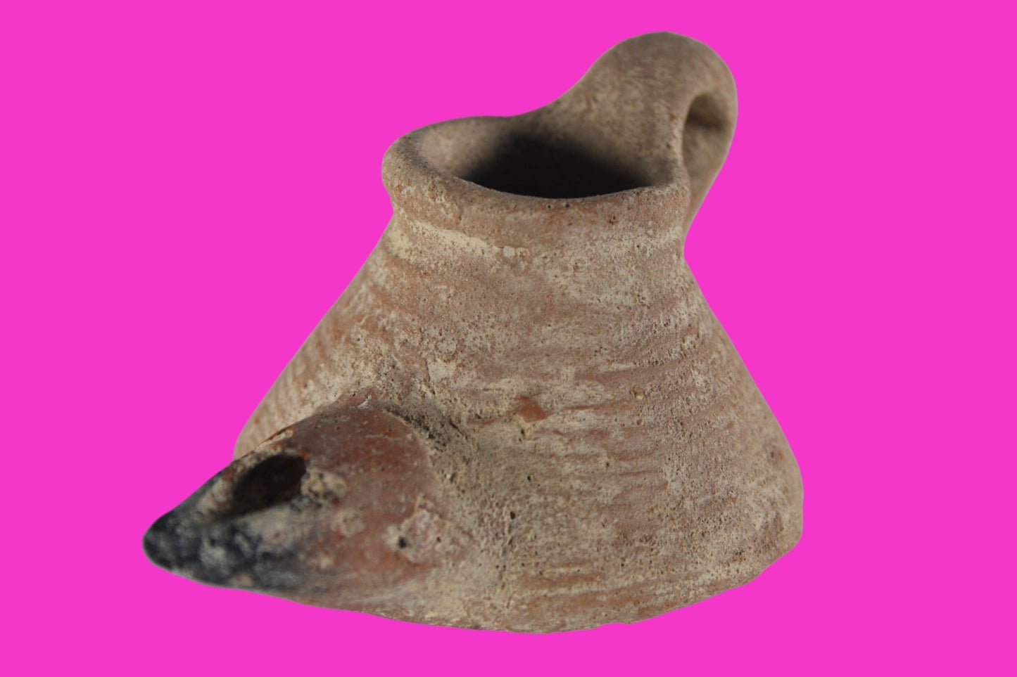 Holy Land Oil Lamp Ancient Artifact Time of the Arab Invasion 660-800 AD COA 241