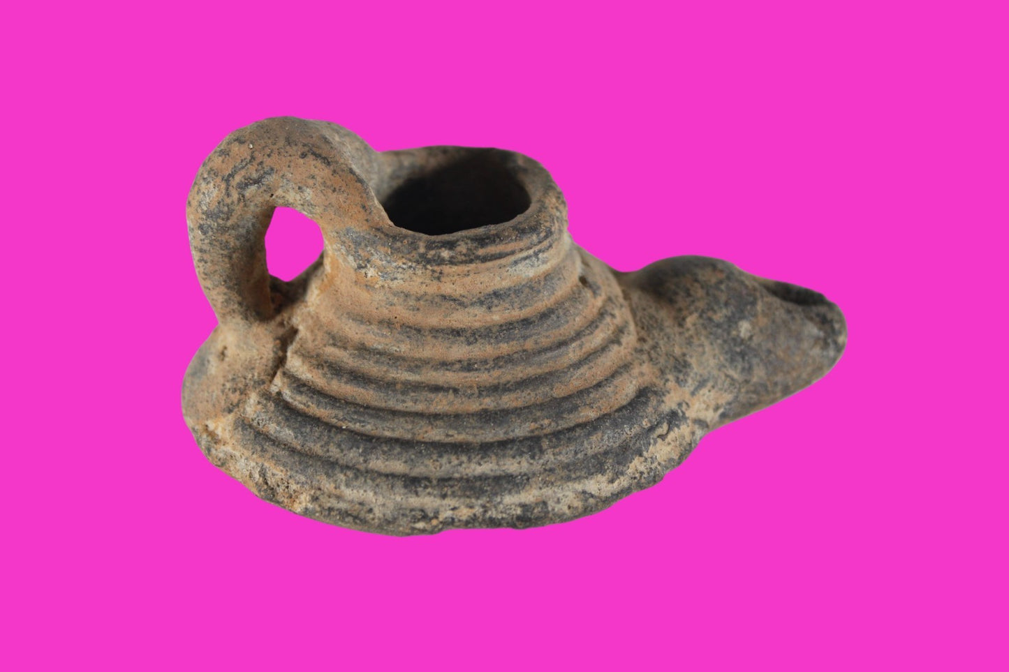 Holy Land Oil Lamp Ancient Artifact Time of the Arab Invasion 660-800 AD COA 242