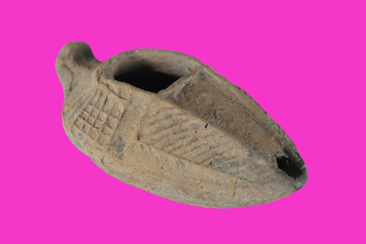 Holy Land Oil Lamp Ancient Artifact Time of the Christians 313-636 AD COA 222
