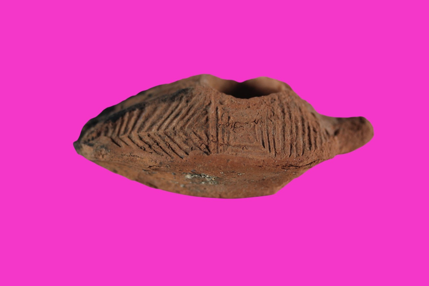 Time of the Christians Oil Lamp Ancient Holy Land Artifact 313-636 AD COA 14