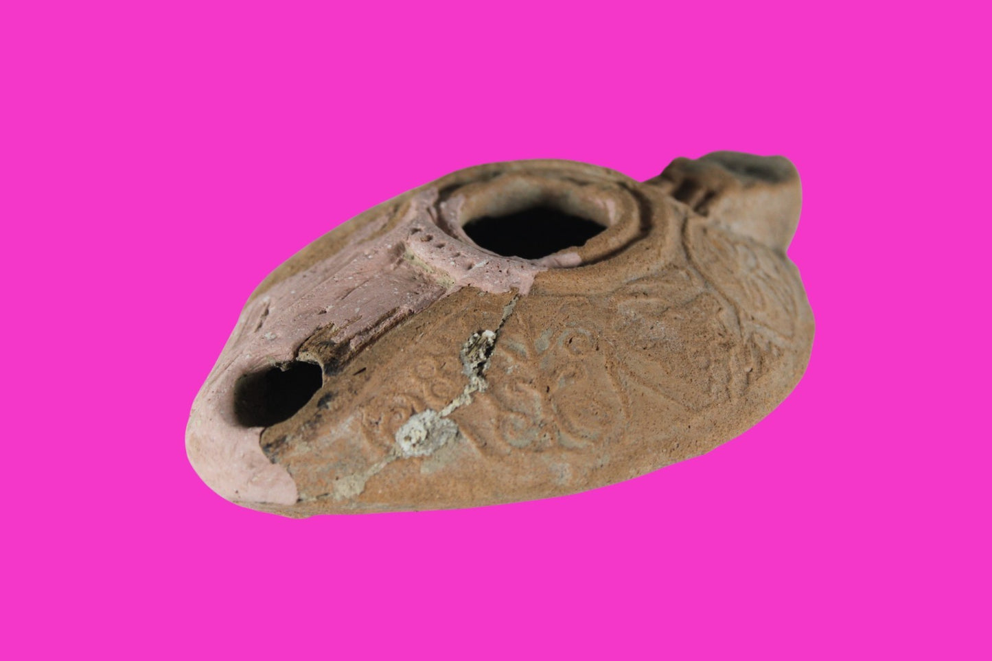 Holy Land Oil Lamp Ancient Artifact Time of the Christians 313-636 AD COA 208