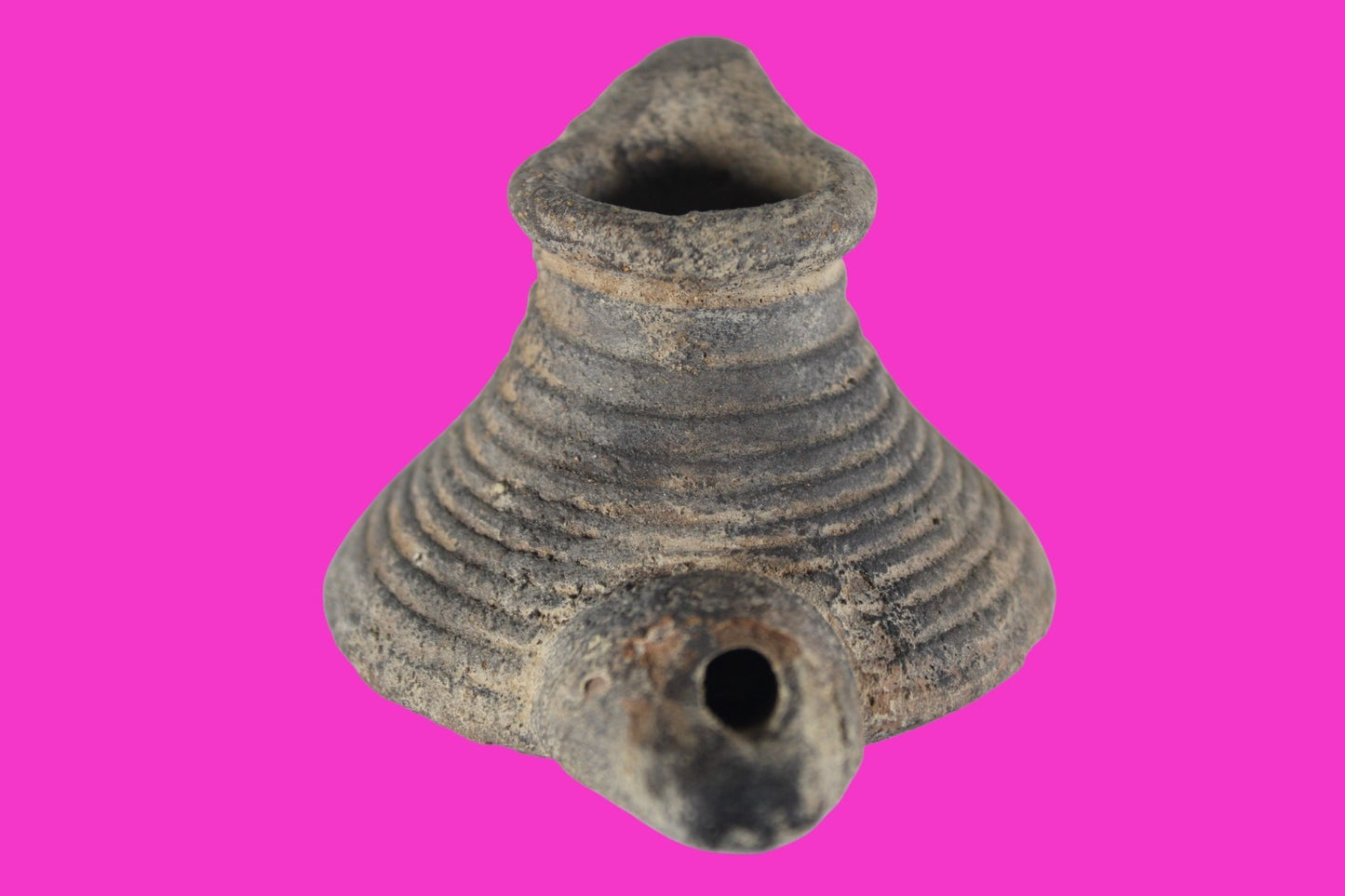 Holy Land Oil Lamp Ancient Artifact Time of the Arab Invasion 660-800 AD COA 243
