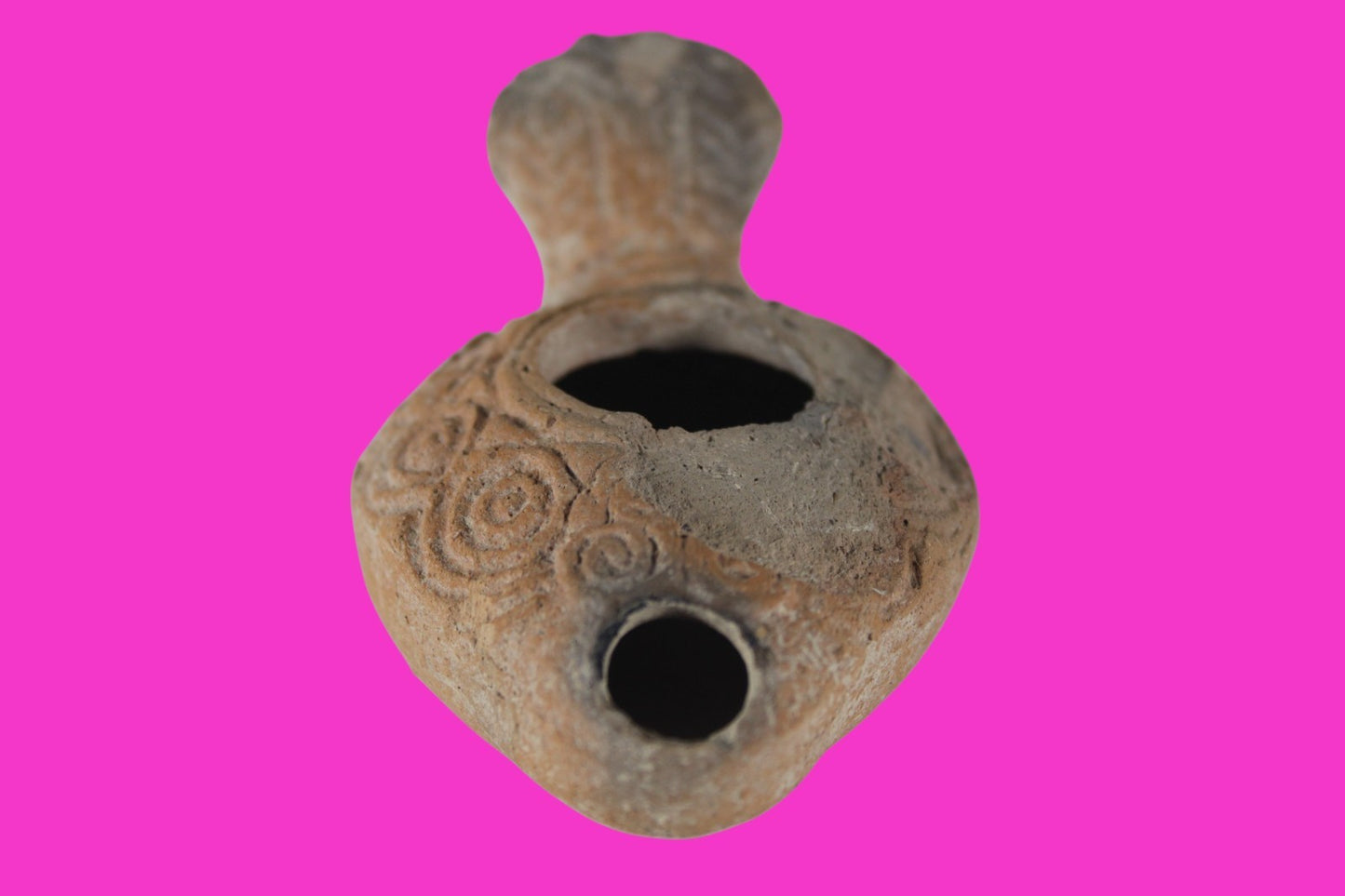 Holy Land Oil Lamp Ancient Artifact Time of the Christians 313-636 AD COA 174