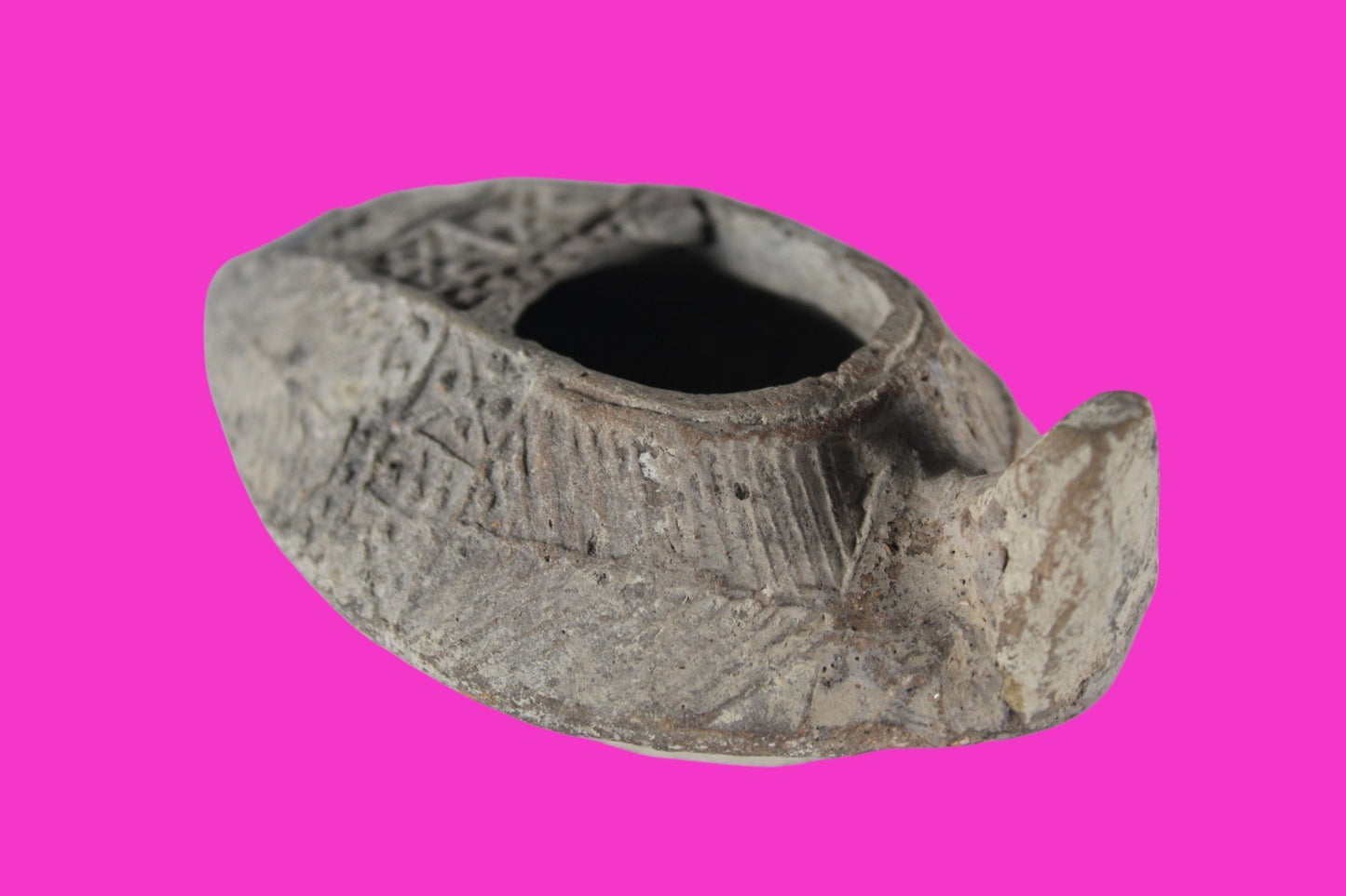 Holy Land Oil Lamp Ancient Artifact Time of the Christians 313-636 AD COA 225
