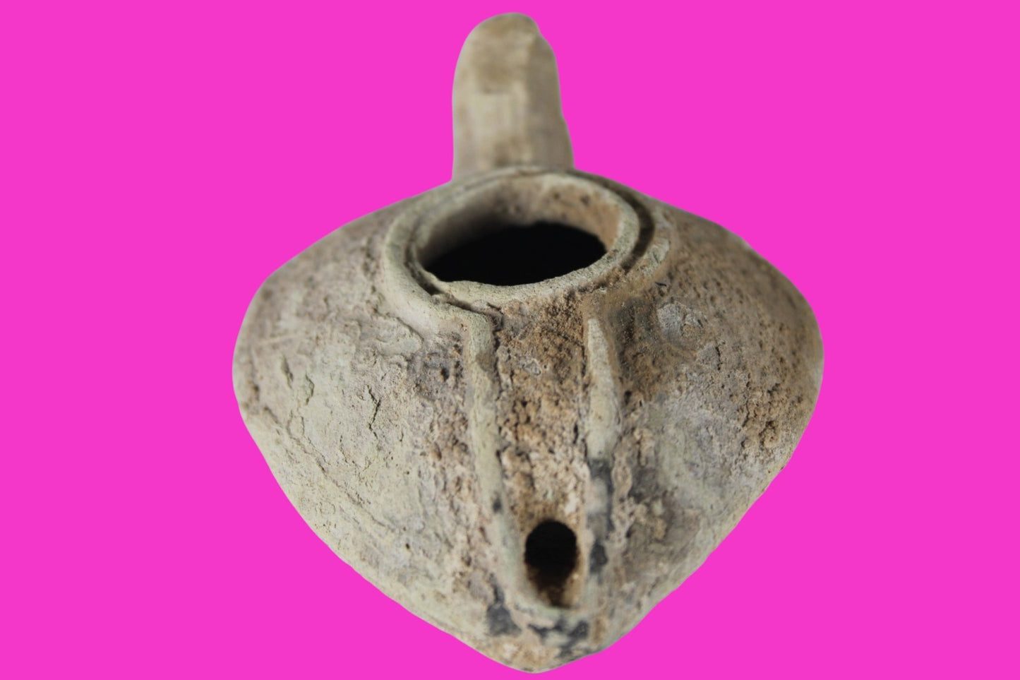 Holy Land Oil Lamp Ancient Artifact Time of the Christians 313-636 AD COA 197