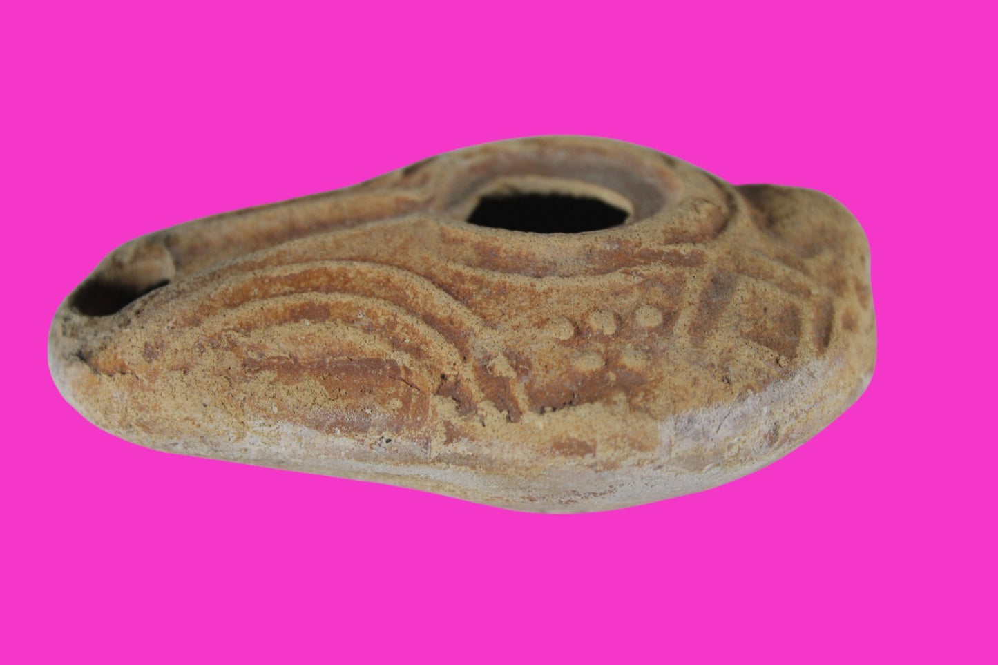 Holy Land Oil Lamp Ancient Artifact Time of the Christians 313-636 AD COA 172