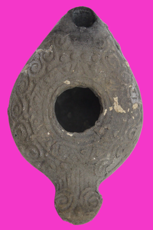 Holy Land Oil Lamp Ancient Artifact Time of the Christians 313-636 AD COA 176