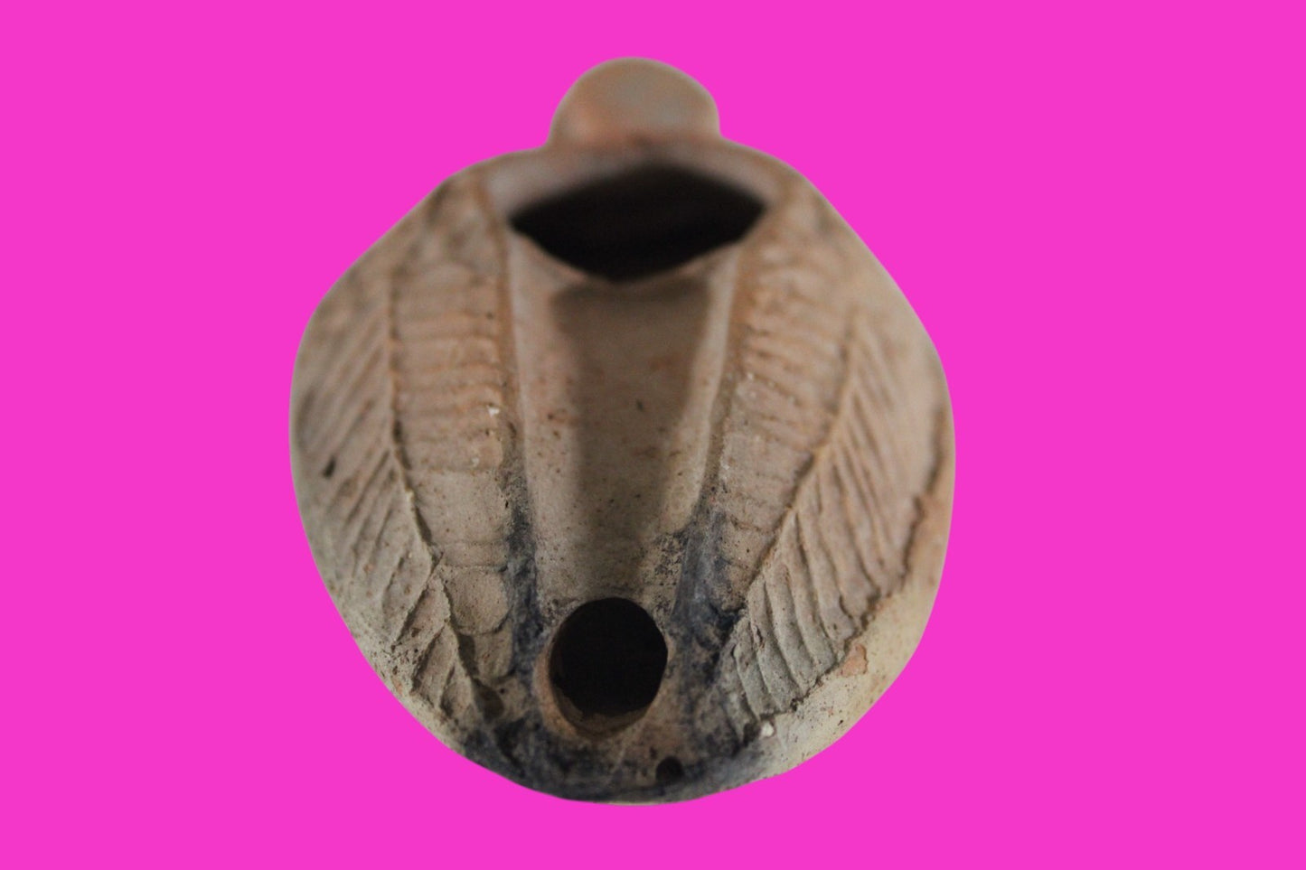 Oil Lamp Holy Land Ancient Artifact Jesus Christ Home Israel 300-600 AD COA 81