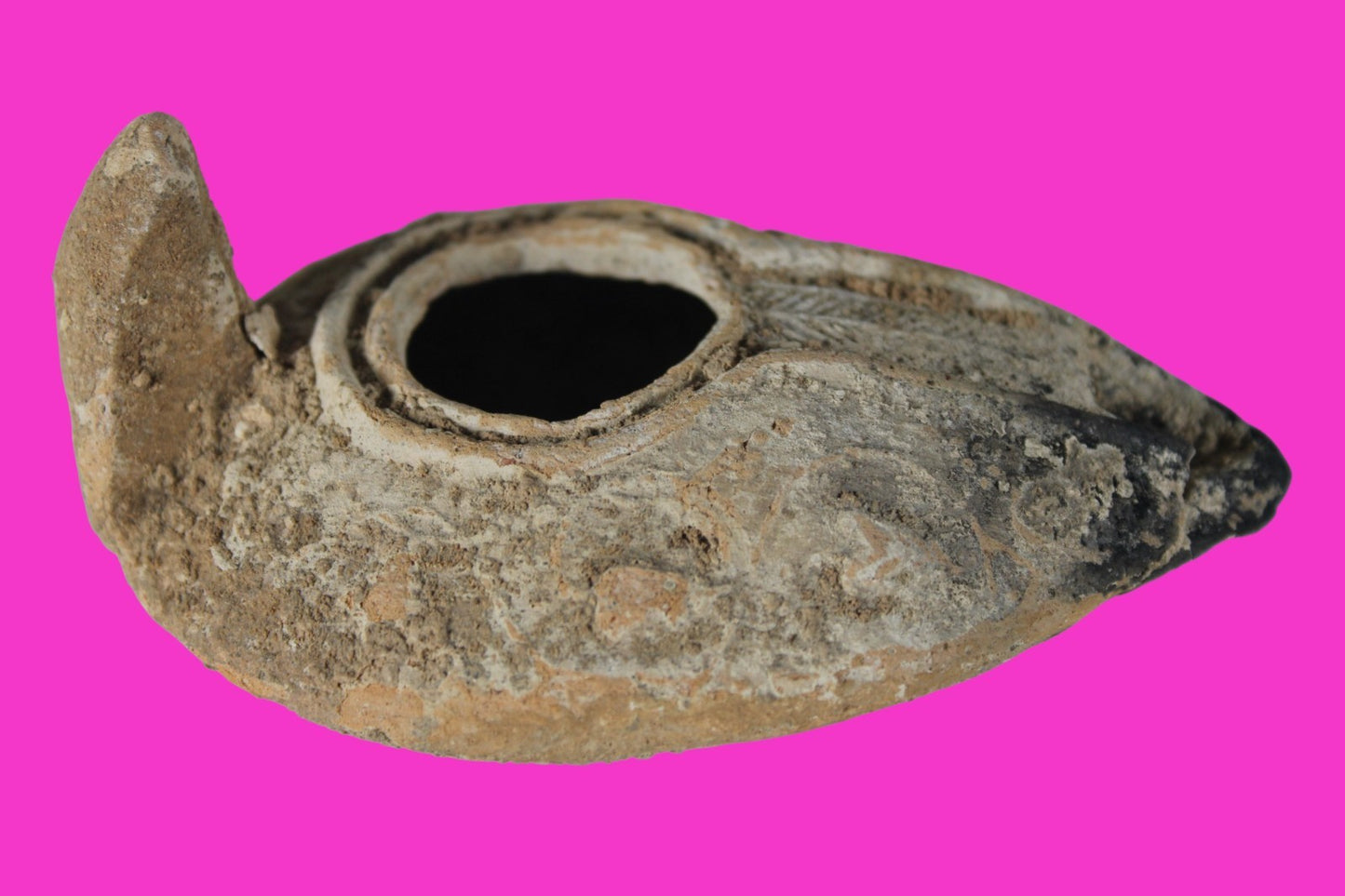 Holy Land Oil Lamp Ancient Artifact Time of the Christians 313-636 AD COA 204