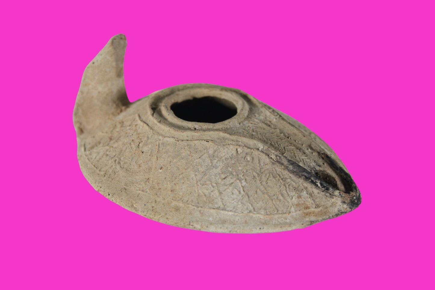 Holy Land Oil Lamp Ancient Artifact Time of the Christians 313-636 AD COA 221