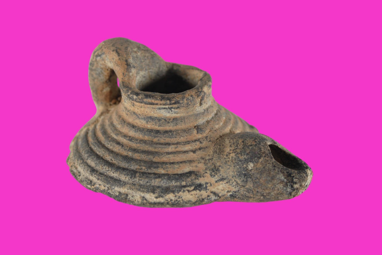 Holy Land Oil Lamp Ancient Artifact Time of the Arab Invasion 660-800 AD COA 242