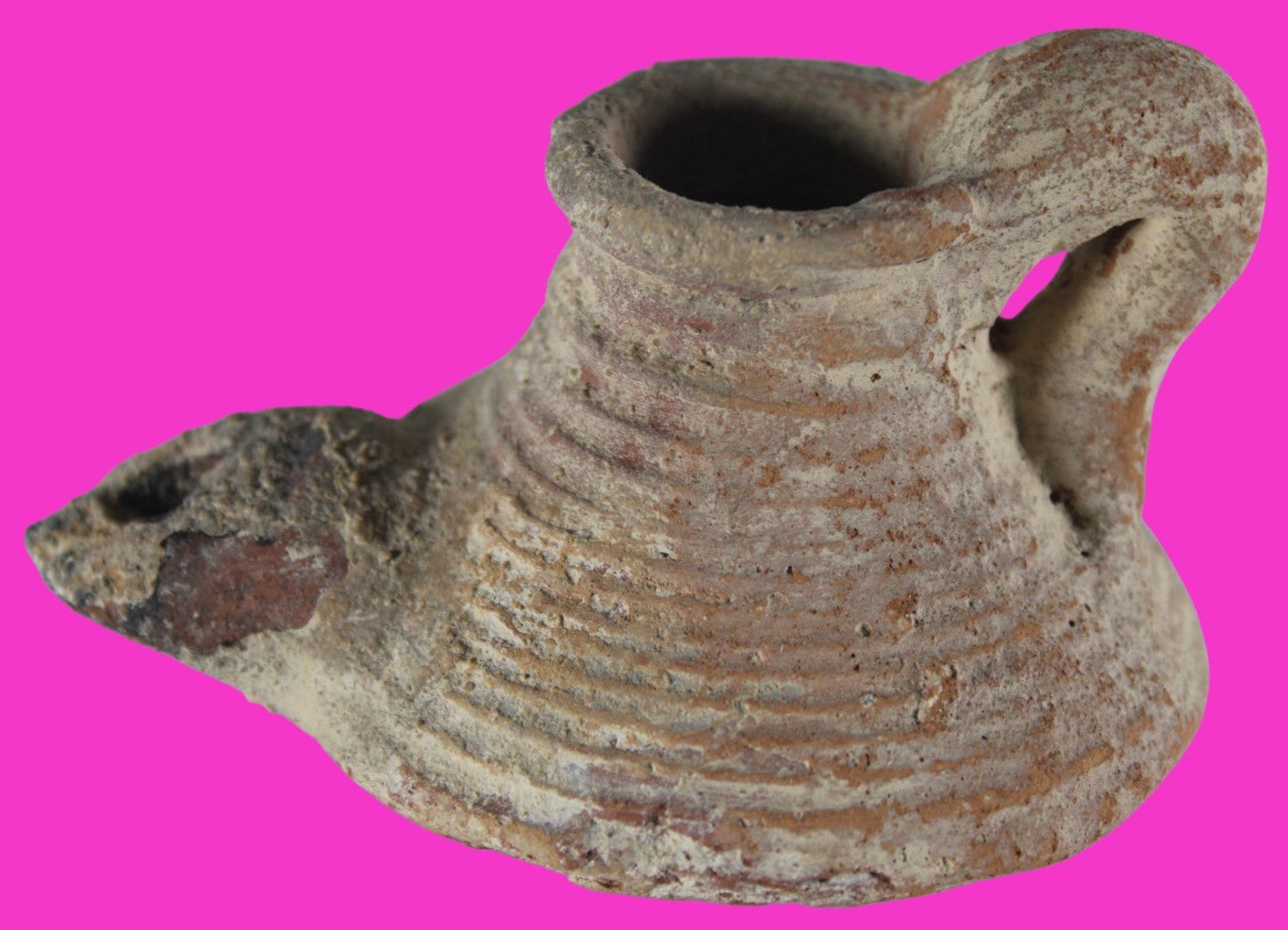 Holy Land Oil Lamp Ancient Artifact Time of the Arab Invasion 660-800 AD COA 236