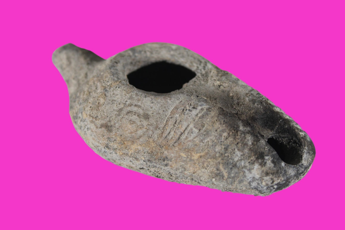 Holy Land Oil Lamp Ancient Artifact Time of the Christians 313-636 AD COA 220